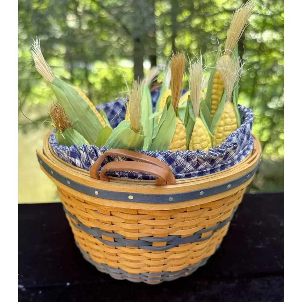 Longaberger JW Collection 2002 Corn Basket Liner Protector & Ears of Corn Mint!